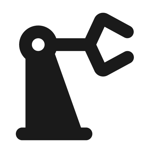 Robot arm filled icon, filled style, from Lucide Extended