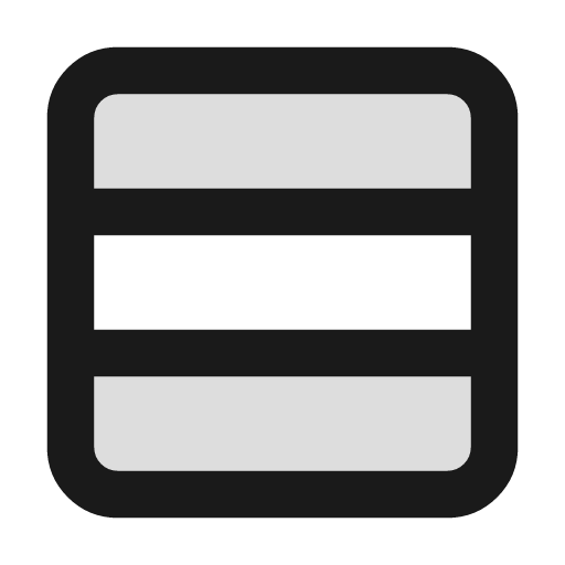 Rows 3 duotone icon, two-tone style, from Lucide Extended