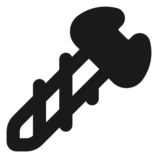 Screw filled icon, filled style, from Lucide Extended