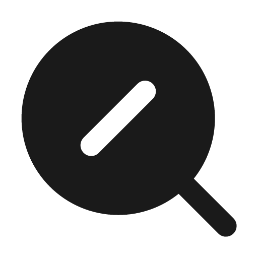 Search slash filled icon, filled style, from Lucide Extended