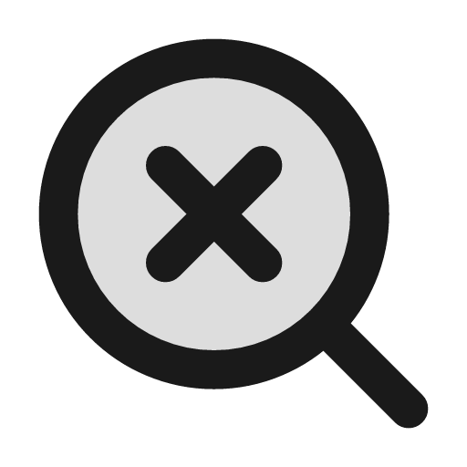 Search x duotone icon, two-tone style, from Lucide Extended