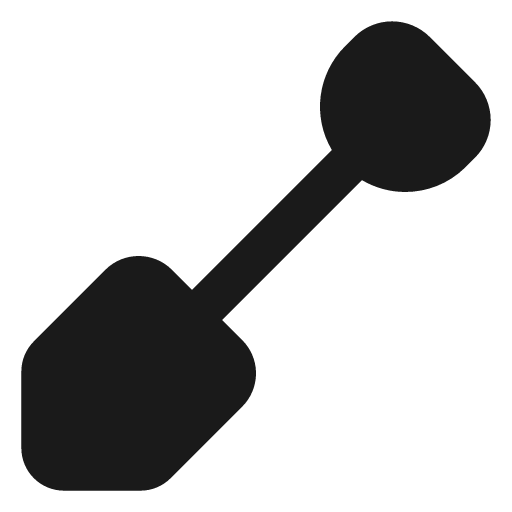 Shovel filled icon, filled style, from Lucide Extended