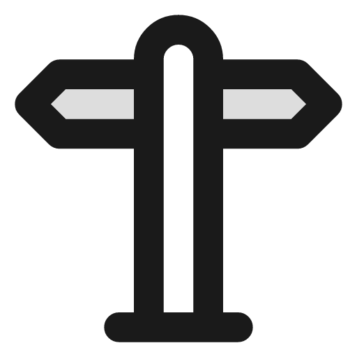 Signpost big duotone icon, two-tone style, from Lucide Extended
