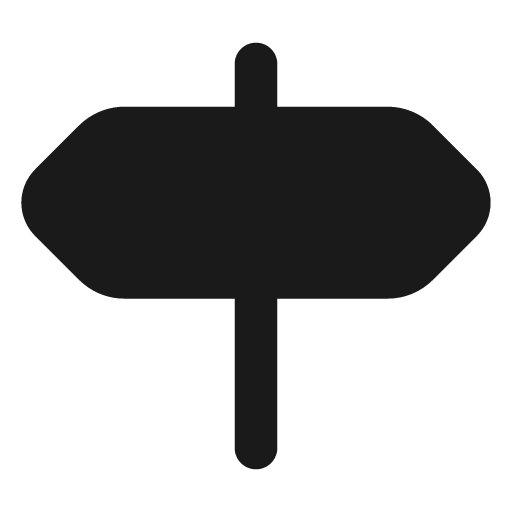 Signpost filled icon, filled style, from Lucide Extended