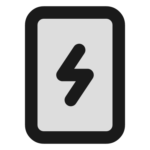 Smartphone charging duotone icon, two-tone style, from Lucide Extended