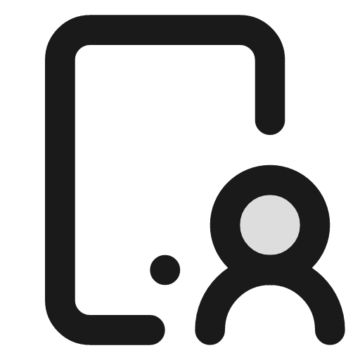 Smartphone user round duotone icon, two-tone style, from Lucide Extended