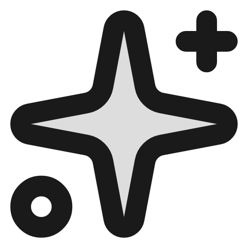 Sparkles duotone icon, two-tone style, from Lucide Extended