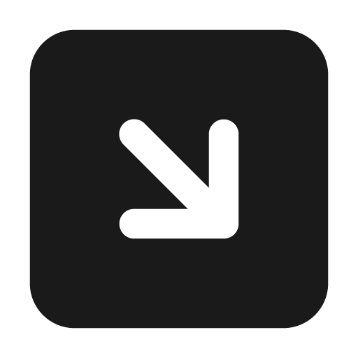 Square arrow down right filled icon, filled style, from Lucide Extended