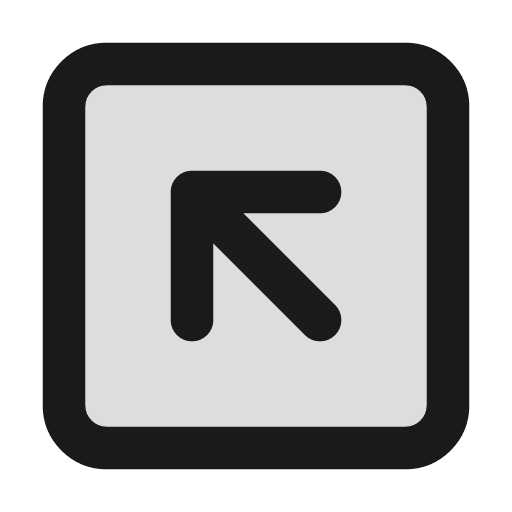 Square arrow up left duotone icon, two-tone style, from Lucide Extended