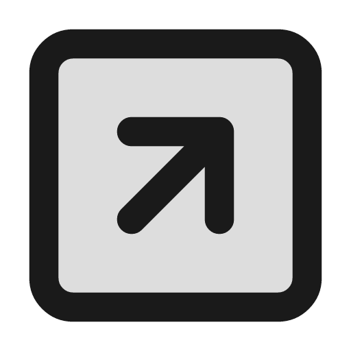 Square arrow up right duotone icon, two-tone style, from Lucide Extended