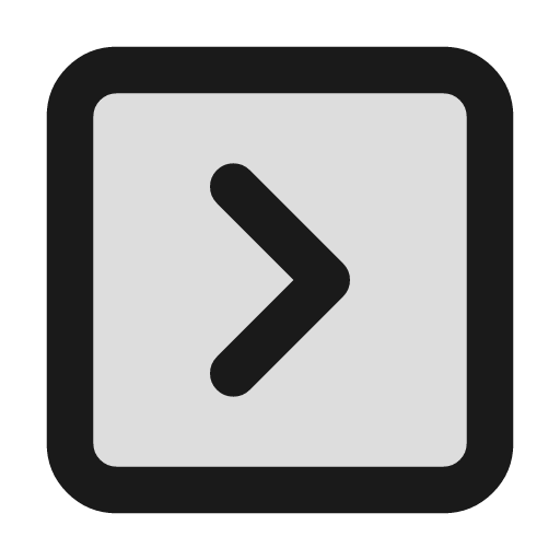 Square chevron right duotone icon, two-tone style, from Lucide Extended