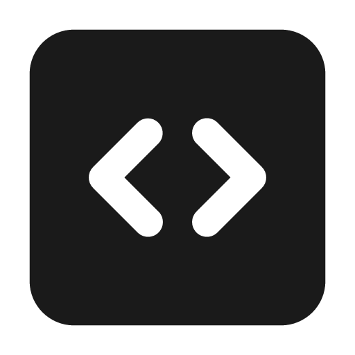 Square code filled icon, filled style, from Lucide Extended