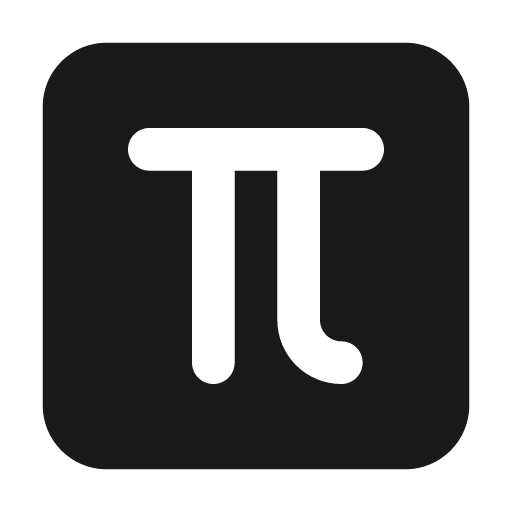 Square pi filled icon, filled style, from Lucide Extended