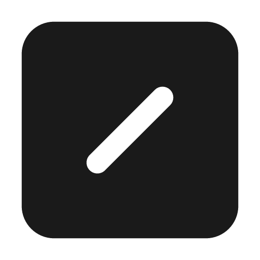 Square slash filled icon, filled style, from Lucide Extended