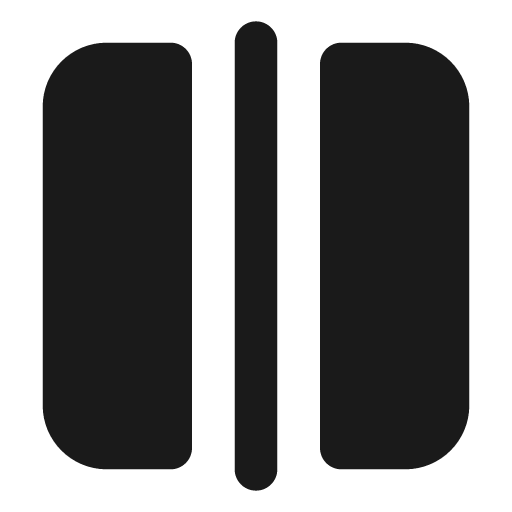 Square split horizontal filled icon, filled style, from Lucide Extended
