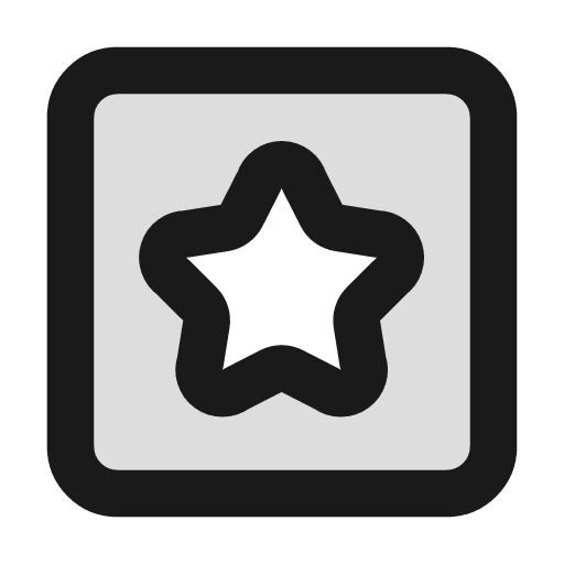 Square star duotone icon, two-tone style, from Lucide Extended