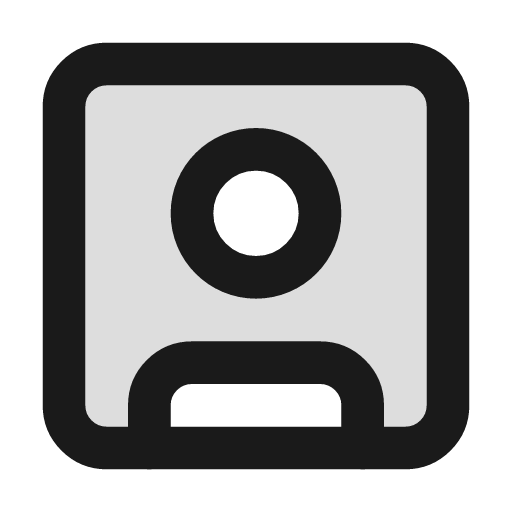 Square user duotone icon, two-tone style, from Lucide Extended