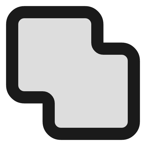 Squares unite duotone icon, two-tone style, from Lucide Extended
