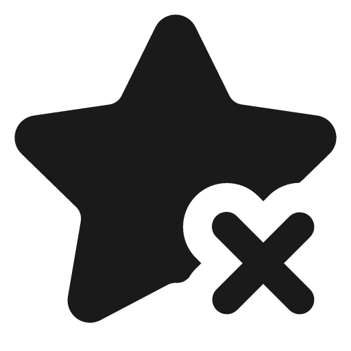 Star x filled icon, filled style, from Lucide Extended