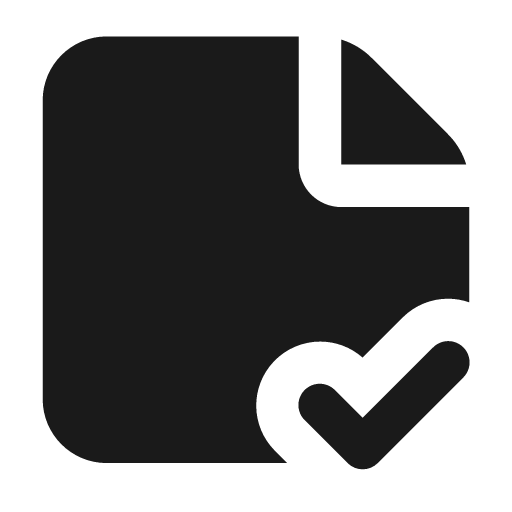 Sticky note check filled icon, filled style, from Lucide Extended