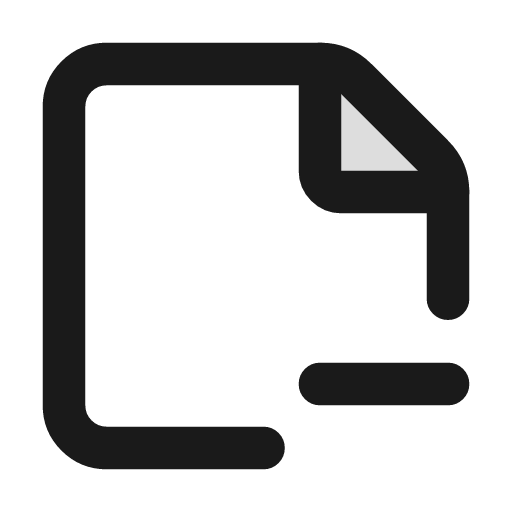 Sticky note minus duotone icon, two-tone style, from Lucide Extended