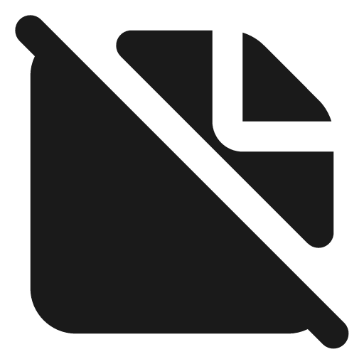Sticky note off filled icon, filled style, from Lucide Extended