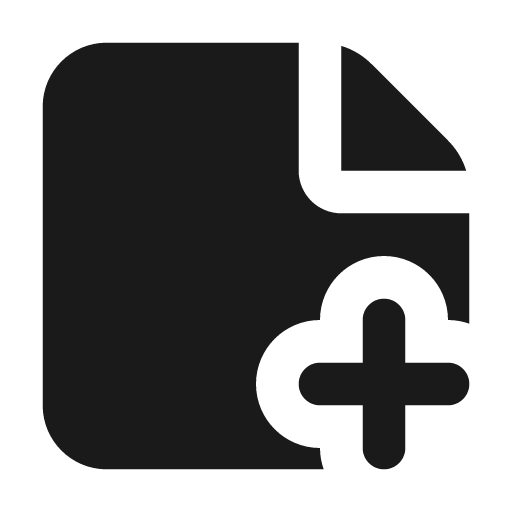 Sticky note plus filled icon, filled style, from Lucide Extended
