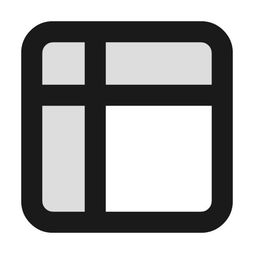 Table 2 duotone icon, two-tone style, from Lucide Extended