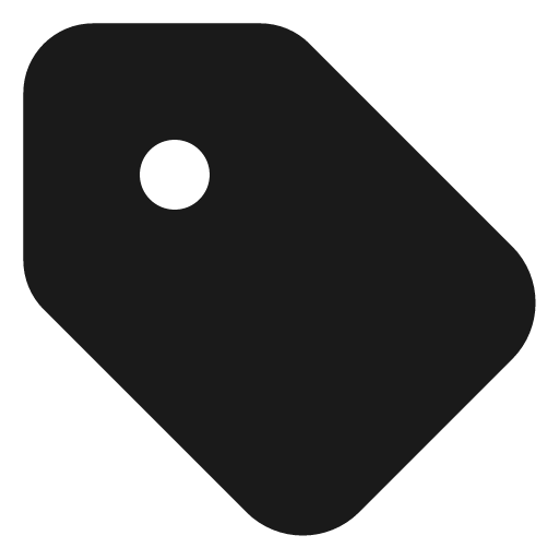 Tag filled icon, filled style, from Lucide Extended