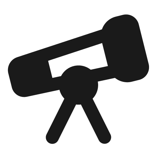 Telescope filled icon, filled style, from Lucide Extended