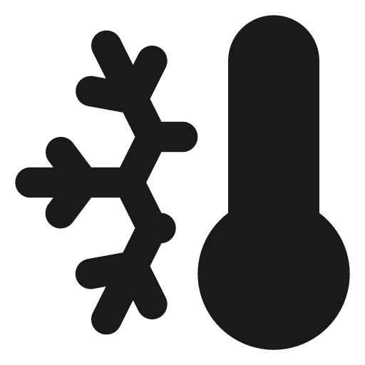 Thermometer snowflake filled icon, filled style, from Lucide Extended