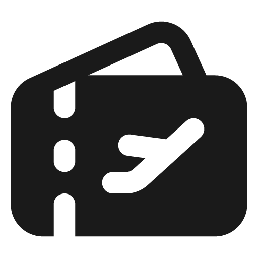Tickets plane filled icon, filled style, from Lucide Extended
