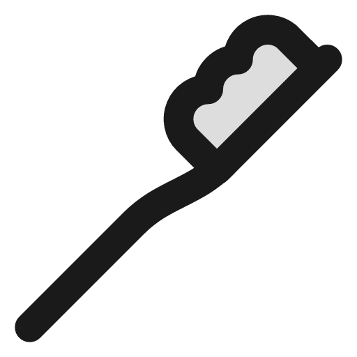 Toothbrush duotone icon, two-tone style, from Lucide Extended