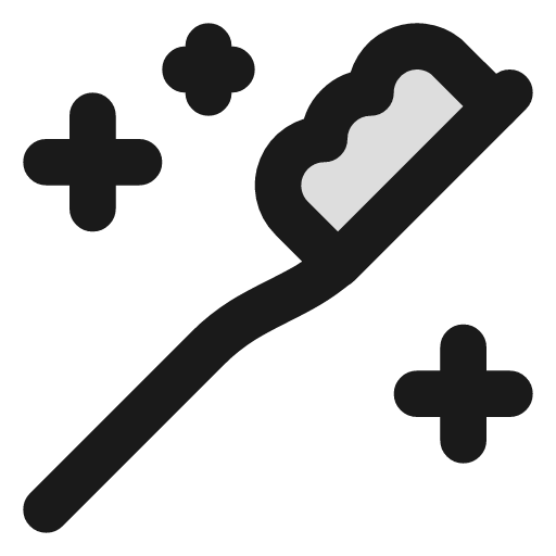 Toothbrush sparkles duotone icon, two-tone style, from Lucide Extended