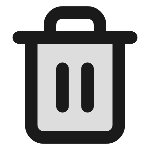 Trash duotone icon, two-tone style, from Lucide Extended