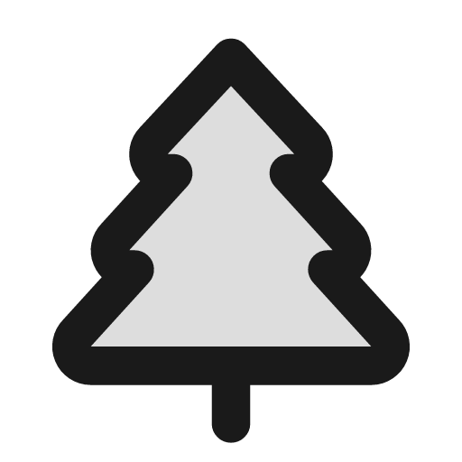 Tree pine duotone icon, two-tone style, from Lucide Extended