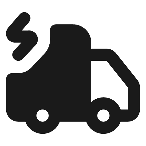 Truck electric filled icon, filled style, from Lucide Extended
