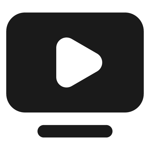 Tv minimal play filled icon, filled style, from Lucide Extended