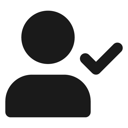 User check filled icon, filled style, from Lucide Extended