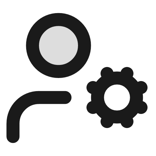 User cog duotone icon, two-tone style, from Lucide Extended