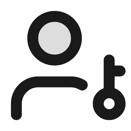 User key duotone icon, two-tone style, from Lucide Extended