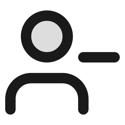 User minus duotone icon, two-tone style, from Lucide Extended
