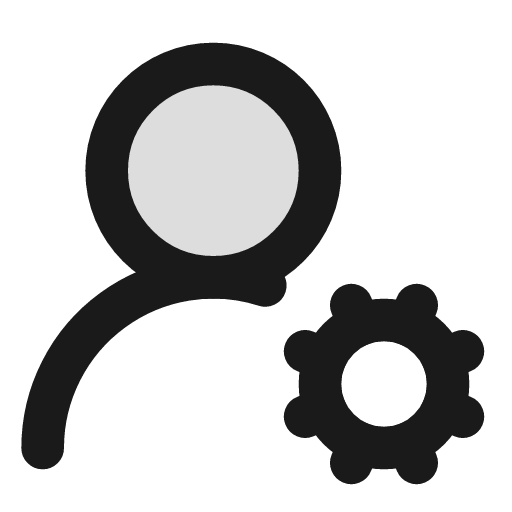 User round cog duotone icon, two-tone style, from Lucide Extended