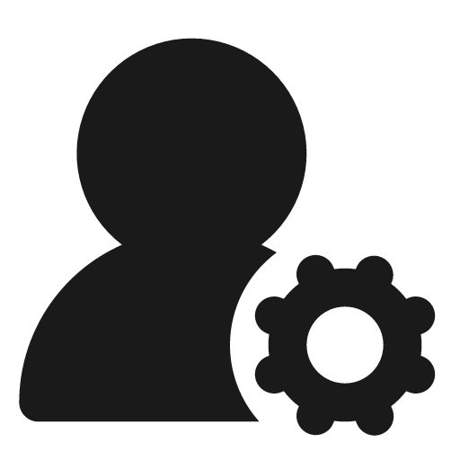 User round cog filled icon, filled style, from Lucide Extended