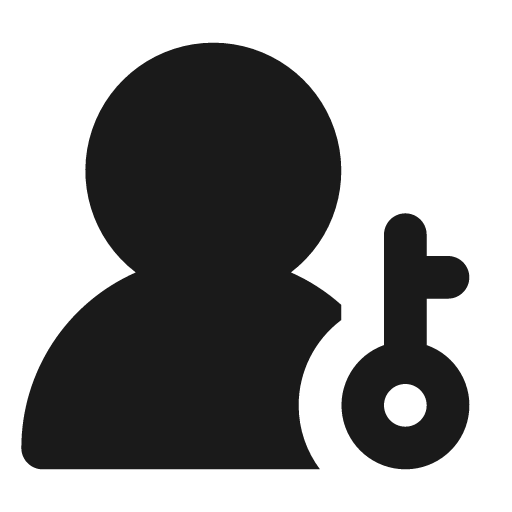User round key filled icon, filled style, from Lucide Extended