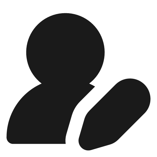 User round pen filled icon, filled style, from Lucide Extended