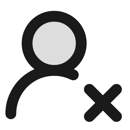 User round x duotone icon, two-tone style, from Lucide Extended