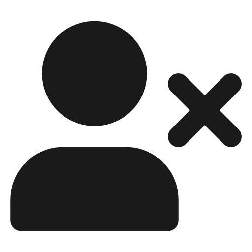 User x filled icon, filled style, from Lucide Extended