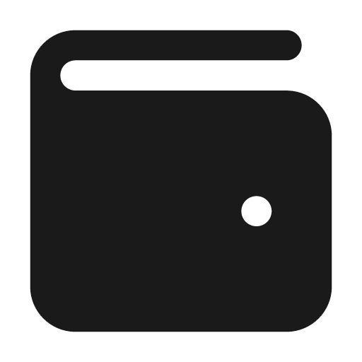 Wallet minimal filled icon, filled style, from Lucide Extended