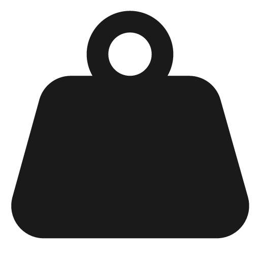 Weight filled icon, filled style, from Lucide Extended